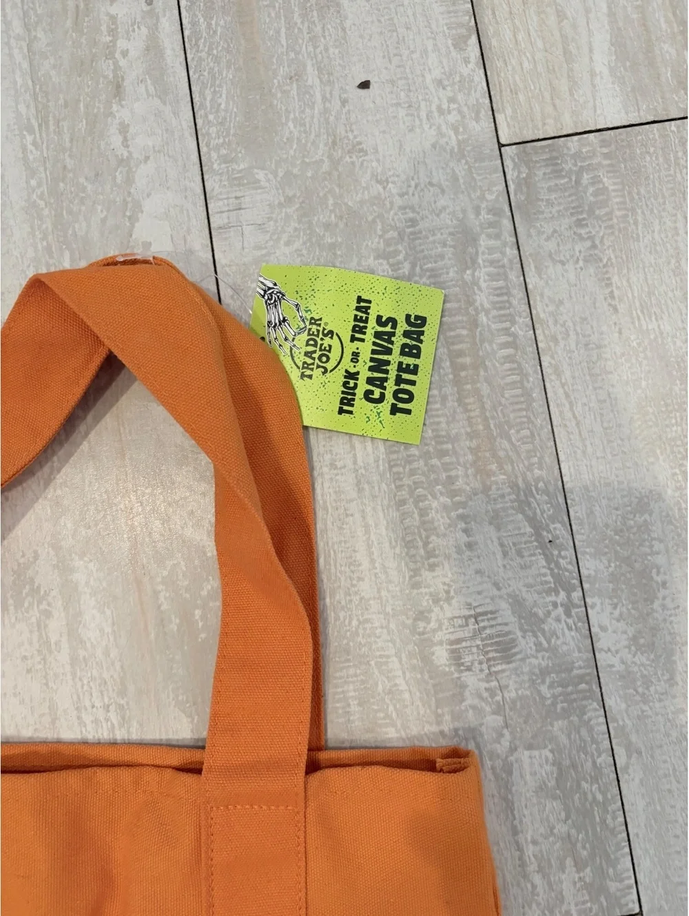 Trader Joe’s Trick or Treat Canvas Tote Bag Orange Halloween NEW